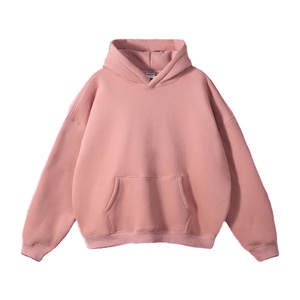 เสื้อฮู้ดสีเบจแบบยูนิเซ็กซ์ ทรงโอเวอร์ไซส์ ผ้าฝ้ายเฟรนช์เทอร์รี่ 100% สีพื้น สวมใส่สบายๆ สำหรับฤดูใบไม้ร่วง ระบายอากาศได้ดี มีกระเป๋า - Product Image 2