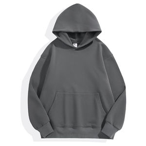 Sweat à capuche vintage délavé à l'acide pour hommes Streetwear surdimensionné pour l'hiver en polyester/coton teint uni - Product Image 3