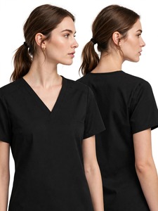 Conjunto de Uniforme Médico Unisex de Algodón y Poliéster Transpirable con Cuello en V para Enfermeras, con Tecnología de Detección de Agujas - Product Image 6