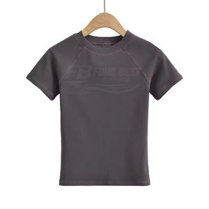 Custom Loose Fit Solid Short Sleeve Crop <b>Top</b> Women's Crew Neck <b>Stitch</b> Breathable Casual Spring Eco-Friendly Quick Dry Cotton - Product Image 5