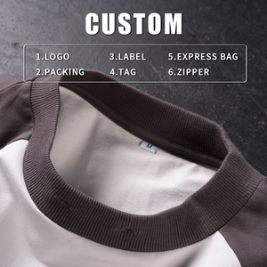 Camiseta de Manga Corta para Hombre, Estilo Raglán con Bloques de Color, Cuello Redondo, Estampado de Letras, Blanca y Gris, Estilo Urbano - Product Image 5
