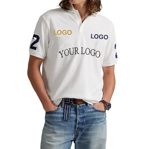 Camiseta de malla Miami de corte clásico para hombre, marca privada OEM, con logotipo personalizado bordado, transpirable, manga corta, puños acanalados, alta calidad. - Product Image 1