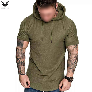 เสื้อฮู้ดแขนสั้นผู้ชายผ้าฝ้าย 100% ขายส่ง เสื้อกันหนาวสีพื้นหลากสี ระบายอากาศได้ดี - Product Image 4