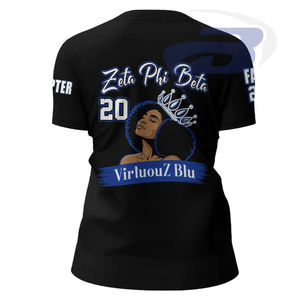Camiseta de la Hermandad Zeta Phi Beta, Camiseta Negra de Algodón con Letras Griegas ZPB, Ropa de Hermandad Universitaria, Camiseta Personalizada con Cualquier Diseño de Logotipo - Product Image 3