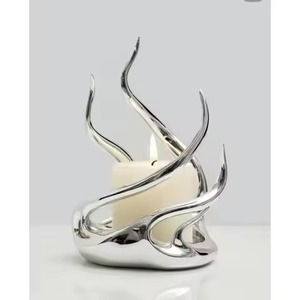 Support de bougie en métal de qualité supérieure, élégant, décoratif, pour la maison, le salon, centre de table de mariage, accent décoratif - Product Image 1