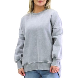 Sudadera Ligera de Diseño Único con Logotipo Personalizado al por Mayor para Mujer, Sudadera con Lavado Ácido para Mujer - Product Image 2