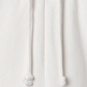 <b>Men's</b> <b>White</b> Cotton Woolen Straight Mid Waist Drawstring Sweatpants with Pockets Right Leg Logo Waterproof Autumn Wear - Product Image 5