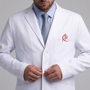 Bata de laboratorio médica hecha con tela de primera calidad que garantiza durabilidad, facilidad de movimiento y estilo profesional en todo el trabajo. - Product Image 6