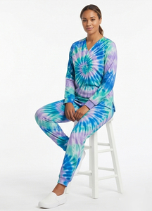 Conjunto de Uniforme Médico Tie Dye de Manga Larga 100% Algodón para Mujer, Top con Cuello en V, Pantalones Ajustados Tie Dye, Uniforme de Enfermería Sublimado - Product Image 6