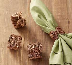 Tradebyd Handmade <b>Rattan</b> Napkin Rings Rustic Eco Friendly <b>Table</b> Decor for Elegant <b>Dining</b> - Product Image 1