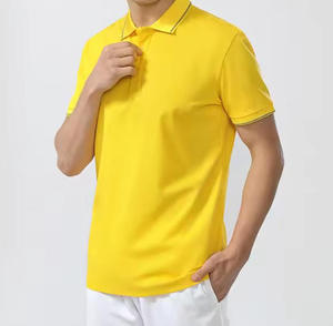 Polo de Manga Corta Negro para Hombre, Color Sólido, Algodón Piqué, Tejido Transpirable, Diseño Casual, Cierre de Botones, Corte Regular - Product Image 5