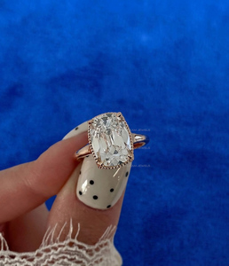 Anillo de Oro Amarillo de 14K con Diamantes Cultivados en Laboratorio, Corte Cojín, 55 Piedras, Certificado por IGI, Joyería Fina Étnica, para Boda, Compromiso o Fiesta - Product Image 4