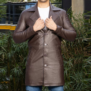 Manteau en cuir de haute qualité, sur mesure, prix de gros, manteau en cuir pour homme avec une finition élégante et une coupe confortable - Product Image 4