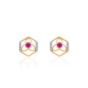Impresionantes Pendientes de Oro Rosa con Diamantes Naturales de 0.07 Quilates, Corte Brillante Redondo, Claridad VS SI, Certificados por IGI, para una Elegancia Atemporal - Product Image 3