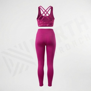 Beautiful Customized Indoor Exercise Yoga Clothing Set Breathable Sports Bra With <b>Legging</b> Latest Customized Color <b>Pattern</b> - Product Image 2