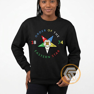 Commande Personnalisée Eastern Star – Sweat-shirt Décontracté en Coton Molletonné Brodé pour Femme, Hiver, Haute Qualité, Écologique, 500g, Entièrement Brodé sur le Devant - Product Image 2