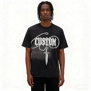 T-shirt surdimensionné pour homme en coton 100% teint en fil, avec logo personnalisé, sérigraphié, style streetwear, grammage lourd, vente en gros - Product Image 2