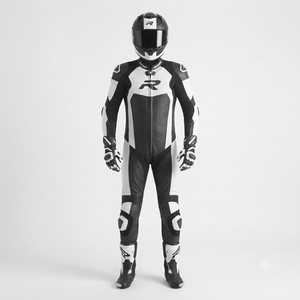 Traje de Motociclismo Profesional para Hombre, 1 Pieza, Cuero Genuino de Vaca/Canguro, Estilo MotoCP, Nivel de Protección 2 - Product Image 1