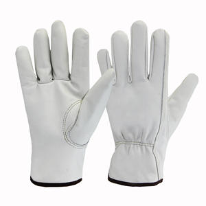 Guantes de Seguridad de Piel de Oveja, Piel de Cerdo y Cabra, Guantes de Trabajo de Protección para Conductor con Puño Elástico y Dorso de Algodón - Product Image 4