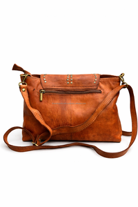 Durable Genuine Leather Vintage Cross Body Bag for Men Women ZIP Closure Hands-Free Travel Work Gym Adjustable <b>Shoulder</b> <b>Strap</b> - Product Image 3