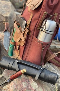Genuine Leather Canvas Waterproof Backpack for <b>Men</b> Women Travel <b>Laptop</b> <b>Bag</b> 36-55L Capacity OEM Custom Logo Wholesale Bulk - Product Image 4