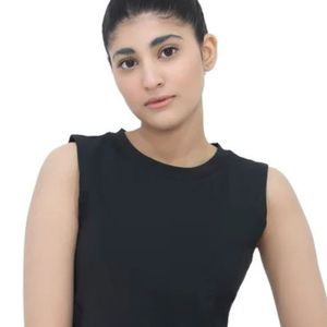 Custom <b>Women's</b> <b>Black</b> Sleeveless Fitted <b>Tank</b> <b>Top</b> Crew Neck Slim Fit Casual Shirt for Everyday Wear and Fashion Clothing - Product Image 4