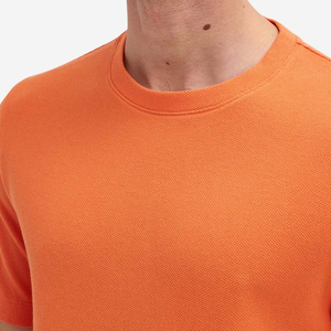 T-shirt en coton gaufré pour homme, col rond, coupe décontractée, manches courtes, tissu texturé, doux et confortable, vente en gros - Product Image 5