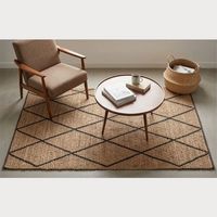 Tapis de bain en coton tissé à la main et fabriqué à la machine, motif losanges beiges et noirs, doux, absorbant, lavable, antidérapant, adapté aux animaux domestiques, décoration intérieure, OEM