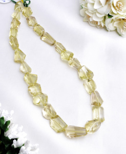 ลูกปัดเลมอนควอตซ์ธรรมชาติทรงเหลี่ยมสำหรับทำเครื่องประดับชั้นดี - Product Image 4