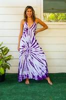 Élégant Tie Dye Maxi Robe À La Mode D'été Nuit Casual Wear Solide Motif Bouton Décoration En Gros Plage Vacances