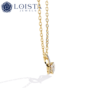 LOISTA – collier avec pendentif en diamant taillé en forme de cœur, or blanc, diamant naturel certifié GIA, bijoux de fiançailles romantiques pour femmes - Product Image 4