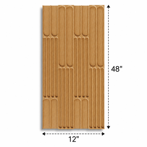 Panneau mural 3D en bois massif de style moderne, finition noyer naturel sculpté CNC, installation facile, panneau mural en bois massif - Product Image 2