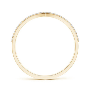 Anillo de Boda de Lujo con Doble Hilera de Diamantes Cultivados en Laboratorio, Curvado, para Mujer, en Oro de 10K, 14K, 18K, Plata 925, 935 - Product Image 4