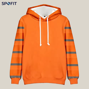 SPOFIT <b>Men's</b> Hooded <b>Sweatshirt</b> Striped Sleeve Regular Fit Knitted Polyester Casual Autumn Wear - Product Image 6