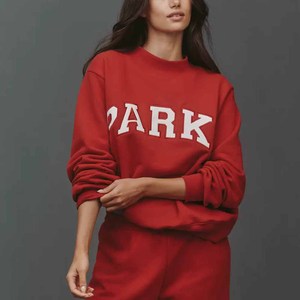 Parke OEM Women's Heavyweight <b>Mock</b> <b>Neck</b> Sweatshirt Custom Chenille Embroidery Cotton Fleece Oversized Pullover Factory Supplier - Product Image 1