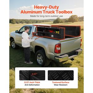 Contractor Truck <b>Tool</b> <b>Box</b> <b>with</b> Flip Door Weath 81.5 X 21 X 13 in Black Tread Aluminum TopSider Toolbox Two Lower Drawers - Product Image 2