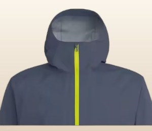 Chaqueta Cortavientos con Capucha ANIMA en Gris Carbón con Cierre Frontal - Product Image 1