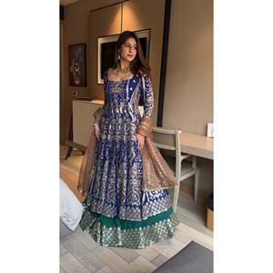 Designer <b>Wedding</b> Apparel Fancy Style Party Wear <b>Top</b> Lehenga Dupatta - Product Image 4