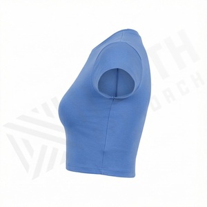 Camiseta Corta de Algodón para Mujer, Color Personalizado, Ligera, Transpirable, Corte Holgado, Ropa Deportiva, para Gimnasio, Ejercicio, Actividades al Aire Libre - Product Image 3