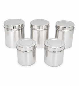 Dheer International Juego de 5 Recipientes de Acero Inoxidable de Grado Alimenticio 202 con Diferentes Tamaños Disponibles al por Mayor - Product Image 2
