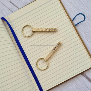 Engraved Solid Brass <b>Bar</b> Keychain with Hammered Finish Personalized Custom Keyring Gift Handmade Solid Brass <b>Bar</b> Keychain - Product Image 2