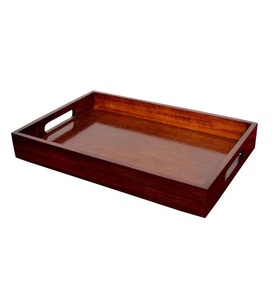 Bandeja de Servir de Madera Hecha a Mano Personalizable - Exhibidor de Bebidas y Vajilla Reutilizable para Decoración del Hogar en Escritorio/Sala de Estar/Baño - Product Image 2