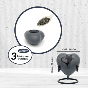 Urne funéraire pour animaux de compagnie Antique Co HU5236, 60 ml, en aluminium, en forme de cœur, écologique, durable, design moderne de luxe, vase de table en métal - Product Image 5