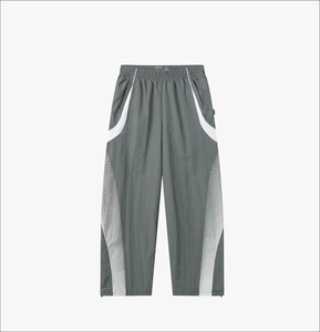 Men's Gray Sporty Track Suit Set Stand Collar Zipper Jacket With White Stripes Breathable Knitted Polyester Spring Wear - Product Image 3