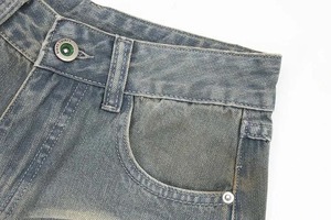 Shorts en jean délavé pour homme, taille mi-haute, en coton, style décontracté d'été, effet stonewashed - Product Image 4