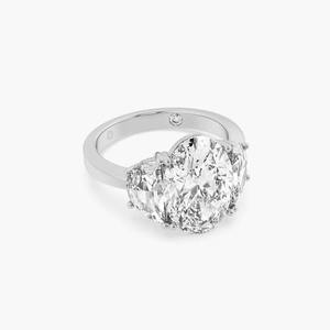 Indian Manufacture <b>Sterling</b> <b>Silver</b> Three Stone Diamond Ring Elegant and Affordable Jewelry Piece with Certified Diamonds - Product Image 2