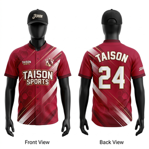 180 GSM Moisture Wicking Polyester Men <b>Bowling</b> Jersey Red Gradient Stripe Panel Style Full Sublimation Custom Name Number Logo - Product Image 1