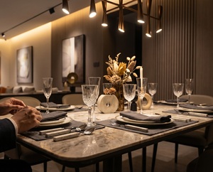 Stainless Steel Eco Friendly Flatware 4-Piece Cutlery Set <b>Mirror</b> Polish Marble Handle Wholesale Price Home & Restaurant Use - Product Image 3