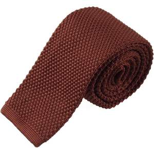 2025 Cravate maigre en polyester solide pour hommes Cravate à bout carré de 2 pouces Design en tricot élégant - Product Image 2