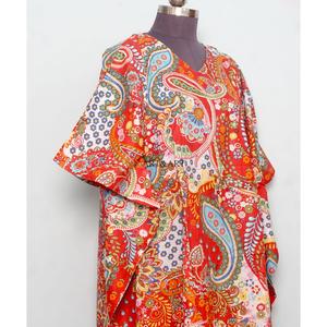 Vestido Largo Kaftán de Algodón para Mujer, Estampado Floral, Estilo Maxi, para Maternidad, para Verano, Invierno, Otoño y Primavera, Tejido de Punto - Product Image 4